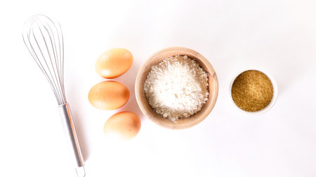 baking food ingredient on white background