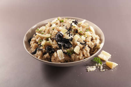 risotto with mushroom and parmesanの写真素材
