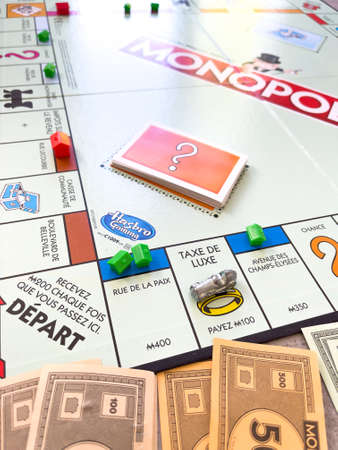 Monopoly board game- classic real estate trading gameのeditorial素材