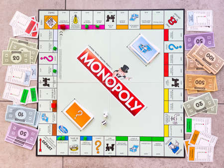 Monopoly board game- classic real estate trading gameのeditorial素材