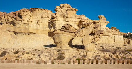 Mazarron rock formation erosion of Bolnuevo in Spain near Almeria