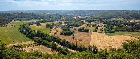 Dordogne landscape panoramic view in Franceの写真素材
