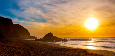 Sunset at the beach - Moroccoの写真素材