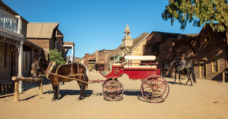 Fort Bravo, western cinema studio- famous site in Spain, November 2021- tabernasのeditorial素材