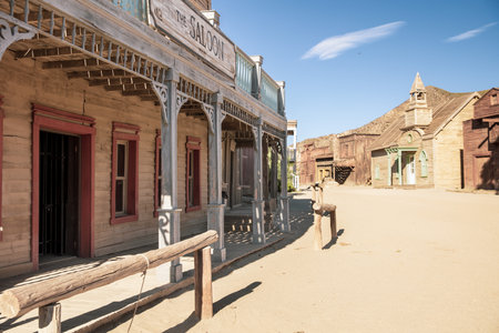 Fort Bravo, western cinema studio- famous site in Spain, November 2021- tabernasのeditorial素材