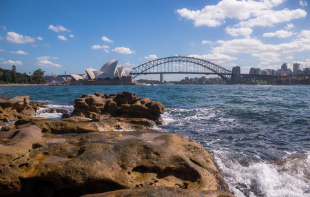 View of Sydney Opera House  from Royal batanic garden in the bright day.のeditorial素材