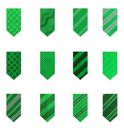 Men's Wear: A set of green neck Tieの写真素材