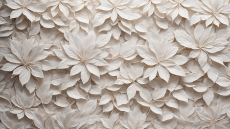 Flower pattern background. Close-up of white petals. top viewの素材