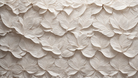 White paper leaf pattern texture background. top viewの素材