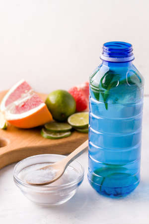 Collagen and lime drink in a bottleの写真素材
