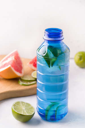 Isotonic fortified lime water for athletesの写真素材
