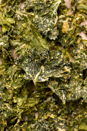 Kale chips a lot of close-ups, texture.の写真素材