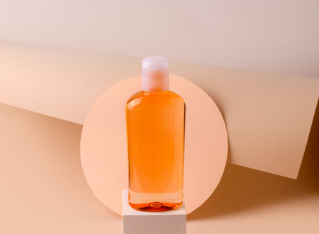 Gel in a bottle on a paper background. Cosmeticsの写真素材