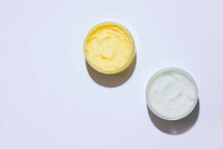 Skin scrub on a white background. copy spaceの写真素材