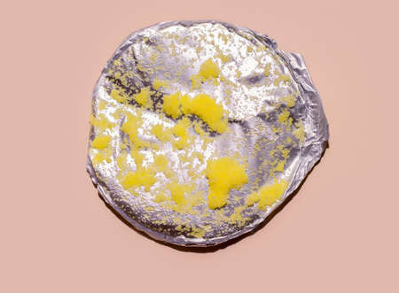 Body scrub yellow close-up. view from above