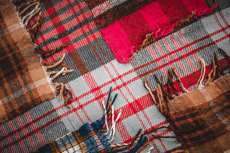 background pieces of fabric in a cageの写真素材