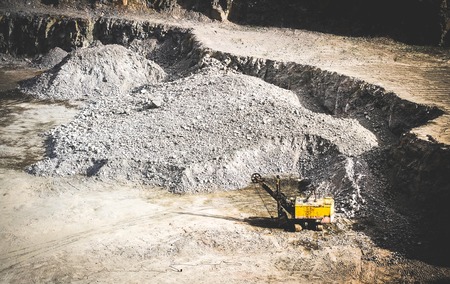machine for cutting granite in a granite quarry, filterの写真素材