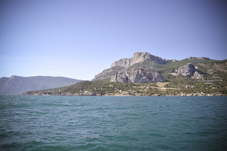 The rocky coast of the Crimea Island, filterの写真素材