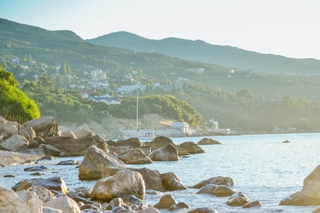 Mining and seascape, the south coast of Crimeaの写真素材