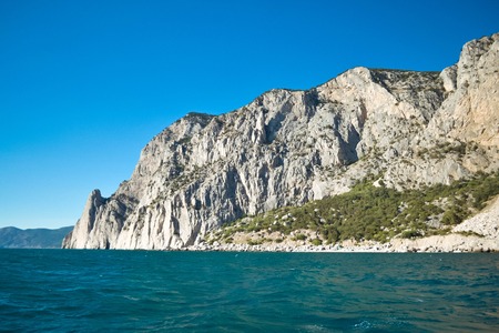 high rock goes into the sea, filterの写真素材