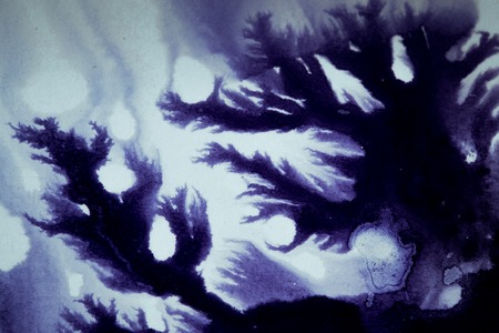 ink blot flowed, dark abstract background, associationの写真素材