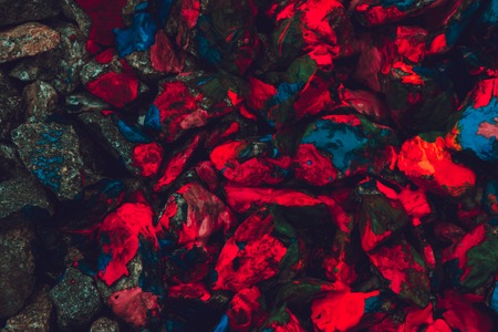 Creative background abstract small pebbles with colorful paint