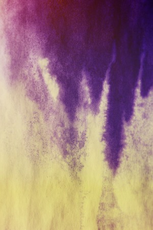 purple spreads ink on white wrinkled paper with a yellow tinge gradient