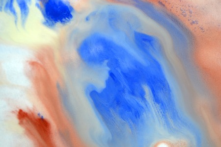 Blurred spreads abstract lines of white, brown, blue colors. Spreads blurred fuzzy paint on the surface. Abstract blurred background basis backdrop. Creative artistic background blurの写真素材
