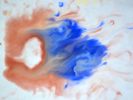 Blurred spreads abstract lines of white, brown, blue colors. Spreads blurred fuzzy paint on the surface. Abstract blurred background basis backdrop. Creative artistic background blurの写真素材