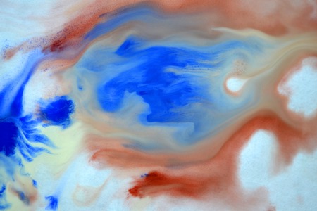 Blurred spreads abstract lines of white, brown, blue colors. Spreads blurred fuzzy paint on the surface. Abstract blurred background basis backdrop. Creative artistic background blurの写真素材