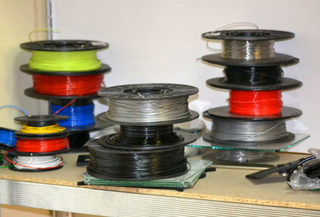 Coils with plastic for 3d printer. Components for modern additive technologyの写真素材