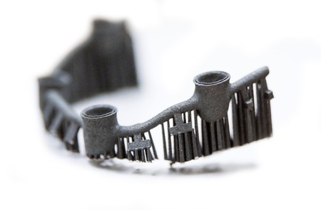 Object denture body printed on a laser sintering machine