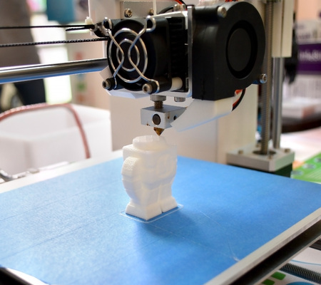 The process of working 3D printer and creating a three-dimensional object. Progressive modern additive technology. 4ht industrial revolution.の写真素材