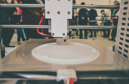 The process of working 3D printer and creating a three-dimensional object. Progressive modern additive technologyの写真素材