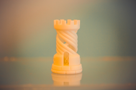 One object photopolymer printed on 3d printer. Stereolithography 3D printer, technology liquid...