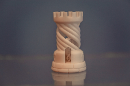 One object photopolymer printed on 3d printer. Stereolithography 3D printer, technology liquid photopolymerization UV light. Progressive modern additive technology. Concept 4.0 industrial revolutionの写真素材