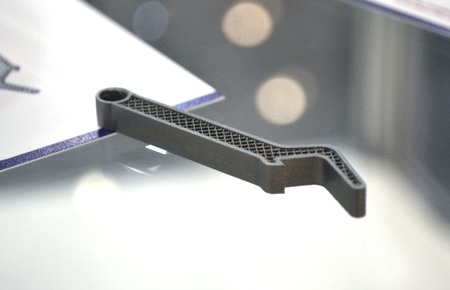 Selective Laser Melting. Object printed on metal 3d printer. Model created in laser sintering...
