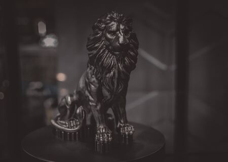 Object printed on metal 3d printer close-up. Object printed in laser sintering machine. Modern 3D printer printed from metal powder. Concept progressive additive DMLS, SLM, SLS 3d printing technologyの写真素材