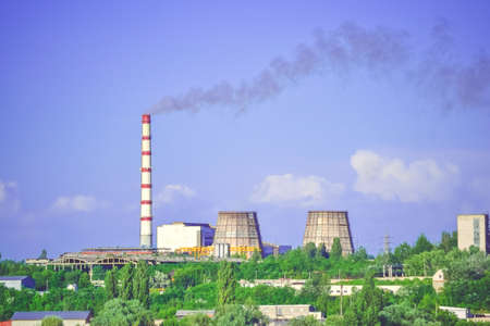 view of plant with pipes in sunny weather