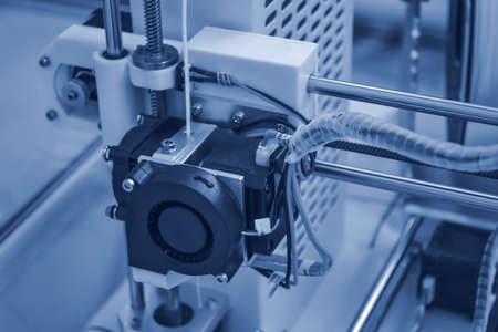 Objects printed by 3d printer. Automatic three dimensional