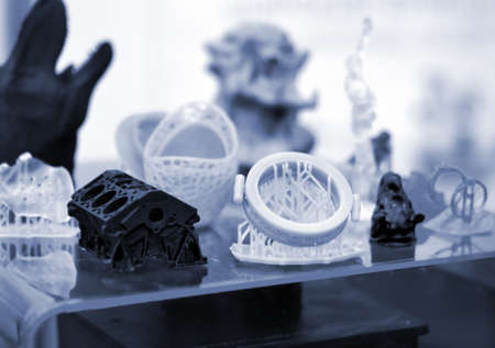 Objects photopolymer printed on a 3d printerの写真素材