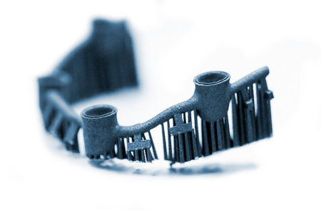 Object printed on a laser sintering machineの写真素材