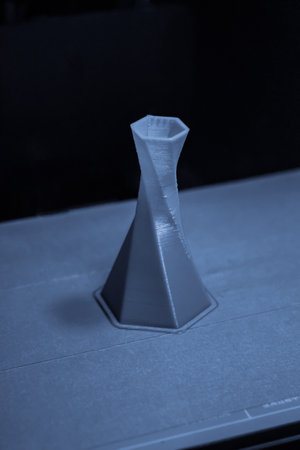 model is printed on the 3D printer close-up