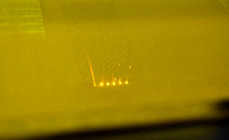 3D printer printing three-dimensional object from metal powder.の写真素材