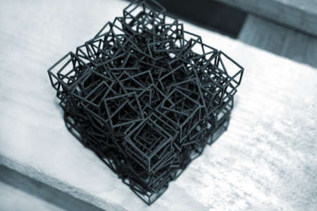 Object printed on 3D printer from polyamide powder or thermoplasticの写真素材