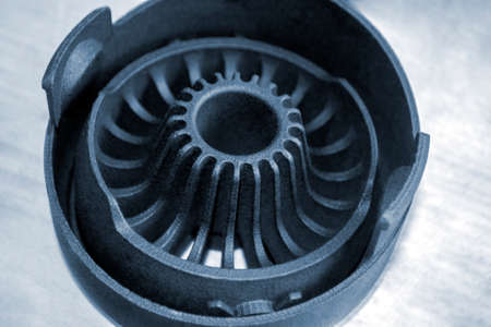 Object printed on industrial powder 3D printer close-up.の写真素材
