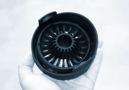 Person holding object printed on professional 3D printer.の写真素材