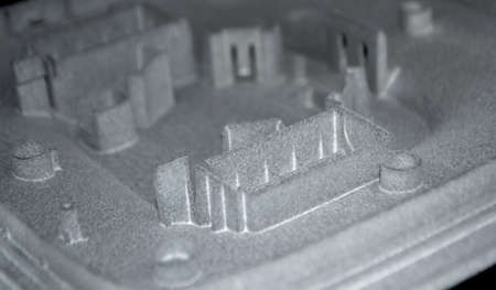 Object printed on powder 3D printer from powder polyamideの写真素材