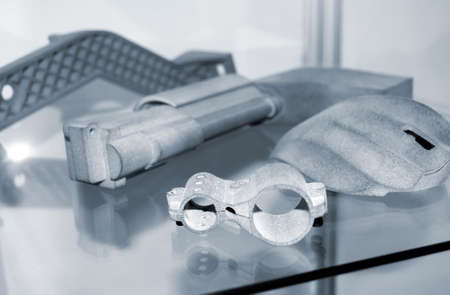 Several different objects printed on powder 3D printer.の写真素材