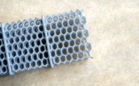 Object printed on 3D printer from polyamide powder or polyurethane under thermal printhead. Multi Jet Fusion, MJFの写真素材